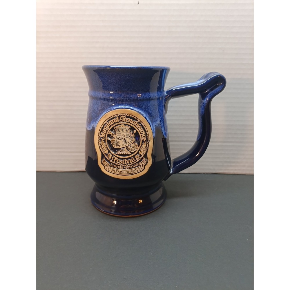 Maryland Renaissance Festival Blue Drip Glaze Mug Limited Edition 2011 714/1440